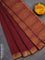 Coimbatore cotton saree dual shade of maroon with allover self emboss and thread woven border