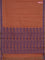Coimbatore cotton saree rust shade and blue with allover self emboss and thread woven border