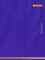 Arani semi silk saree royal blue with plain body and small zari woven border