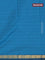 Arani semi silk saree peacock blue with plain body and zari woven border