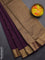 Arani semi silk saree deep purple with zari woven buttas and zari woven border