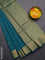 Arani semi silk saree peacock green with zari woven buttas and zari woven border