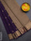 Arani semi silk saree violet with zari woven thilak buttas and zari woven border