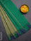 Arani semi silk saree green shade with plain body and temple design border