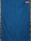 Arani semi silk saree peacock blue with plain body and zari woven border