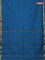 Arani semi silk saree peacock blue with plain body and zari woven border
