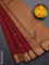 Arani semi silk saree maroon with zari woven buttas and zari woven border