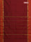 Arani semi silk saree maroon and dual shade of orange with plain body and paisley zari woven simple border