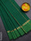 Arani semi silk saree green and light green with plain body and paisley zari woven simple border
