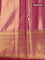 Bangalori tissue silk saree light pink and pink with allover zari woven brocade weaves and long zari woven border