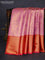 Bangalori tissue silk saree light pink and pink with allover zari woven brocade weaves and long zari woven border