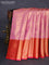 Bangalori tissue silk saree light pink and pink with allover zari woven brocade weaves and long zari woven border