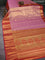 Bangalori tissue silk saree light pink and pink with allover zari woven brocade weaves and long zari woven border