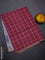 Banana pith saree maroon and dual shade of grey with allover checked pattern and piping border