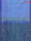 Banana pith saree blue shade and dual shade of greenish violet with thread woven buttas and contrast border