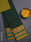 Chettinad cotton saree green and mustard yellow with thread woven buttas and zari woven border