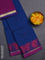 Chettinad cotton saree cs blue and magenta pink with thread woven buttas and thread & zari woven border
