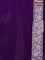 Banarasi chiffon silk saree violet with silver zari woven buttas and silver zari woven border