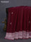 Banarasi chiffon silk saree wine shade with silver zari woven buttas and silver zari woven border