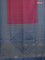 Chappa saree pink and cs blue with allover small zari checked pattern and printed border
