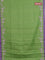 Chappa saree light green and lavender with allover small zari checked pattern and pichwai printed pallu