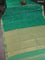 Bangalori semi silk saree teal green and light green shade with allover ikat butta weaves and zari woven border