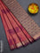 Bangalori semi silk saree dual shade of pinkish yellow and dark magenta pink with allover ikat butta weaves and zari woven border
