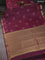 Bangalori semi silk saree wine shade with allover ikat butta weaves and zari woven border