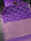 Bangalori semi silk saree lavender with floral design ikat weaves and zari woven border