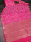 Bangalori semi silk saree light pink and pink with floral design ikat weaves and zari woven border