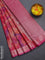 Bangalori semi silk saree orange and pink with allover ikat weaves and zari woven border