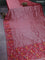 Banarasi semi raw silk saree red with allover silver zari woven brocade weaves and floral design paithani border