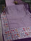 Banarasi semi raw silk saree violet with allover zari woven brocade weaves and floral design paithani border
