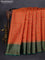 Banarasi tussar silk saree orange and green with thread & zari woven floral buttas and woven border