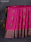 Banarasi tussar silk saree magenta pink and purple with thread & zari woven buttas and woven border