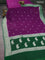 Banarasi chiffon silk saree purple and green with silver zari woven buttas and floral silver zari woven border