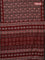 Jaipur cotton saree black and maroon with allover kalamkari prints and printed border