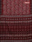 Jaipur cotton saree maroon and black with allover kalamkari prints and printed border