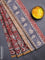 Jaipur cotton saree maroon and black with allover kalamkari prints and printed border