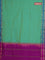 10 yards Poly cotton saree teal green and purple with plain body and rettapet zari woven border