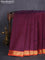 10 yards silk cotton saree wine shade and dual shade of pinkish orange with plain body and zari woven border