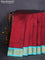 10 yards silk cotton saree maroon and teal blue with plain body and zari woven border