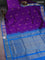 10 yards silk cotton saree violet and cs blue with zari woven buttas and zari woven border