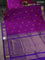 10 yards silk cotton saree purple and blue with zari woven buttas and zari woven border