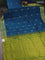 10 yards silk cotton saree peacock green and light green with rangoli design zari buttas and zari woven border