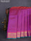 10 yards silk cotton saree dual shade of purple and green with allover small zari checks and zari woven border