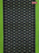 Ikat cotton saree black and green with allover ikat butta weaves and simple border