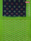 Ikat cotton saree peacock blue and light green with allover ikat butta weaves and simple border