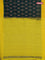 Ikat cotton saree bottle green and yellow with allover ikat butta weaves and simple border