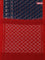 Ikat cotton saree peacock blue and red with allover ikat weaves and simple border